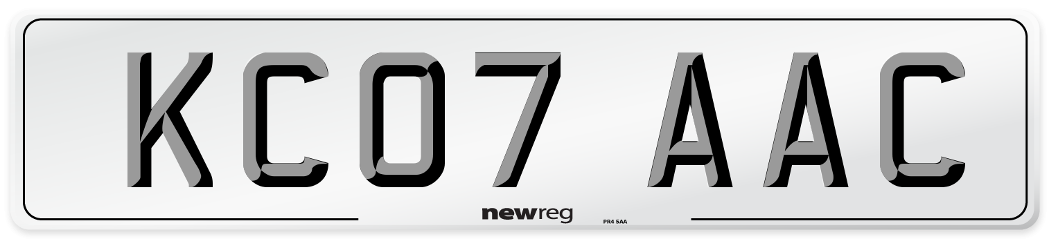 KC07 AAC Number Plate from New Reg